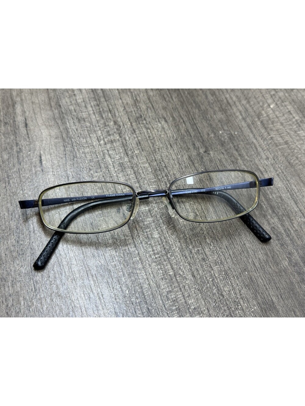 Nike 4190 012 Flexon Rectangular Eyeglasses Frames Dark Grey Blue 50[]18-140